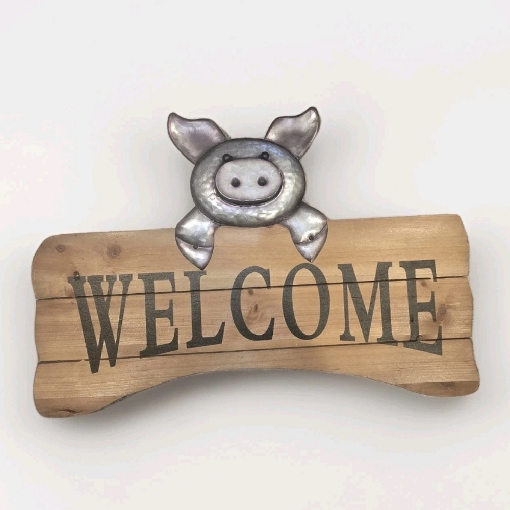 Rustic Welcome Sign with Silver Accents